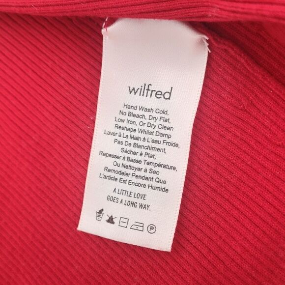 Wilfred Ladies Ribbed Tie Front Crop Top Small Red - Picture 7 of 16